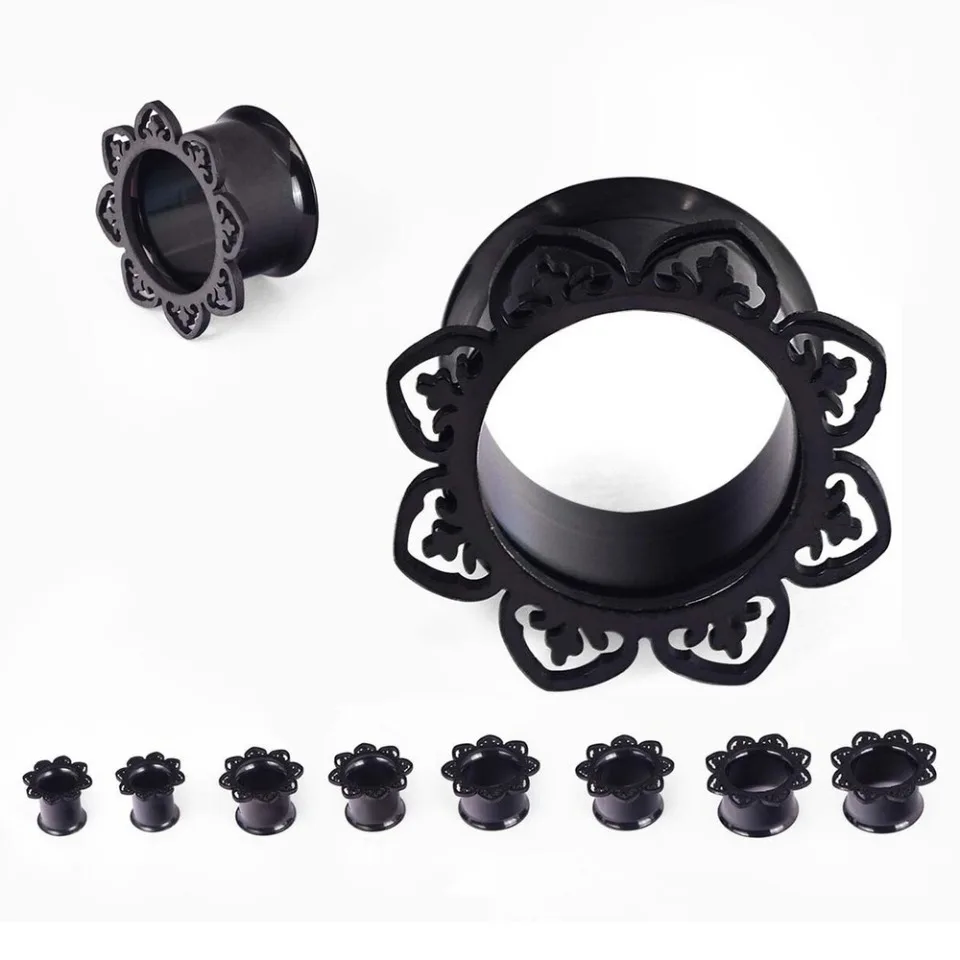 2-teiliges Edelstahl Punk Mode Hohl-Ohrtunnel-Set, Dilatator Piercing Schmuck 0g-5/8 Zoll – Detail 6