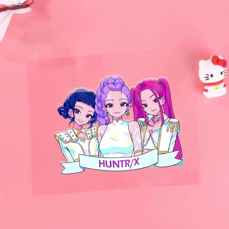 Kpop شيطان هنتر الكرتون ثلاثية الأبعاد نقل ملصق UV DTF ملصقات Kawaii كوب ماء زجاجة ماء علب الاغذية لتقوم بها بنفسك ملصق مقاوم للماء