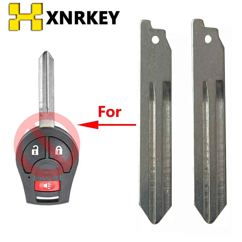 

XNRKEY Remote Key Blade Fob Smart Key Blank Fit for Nissan Versa Sentra Altima Tiida Maxima Replacement NSN14 Blade