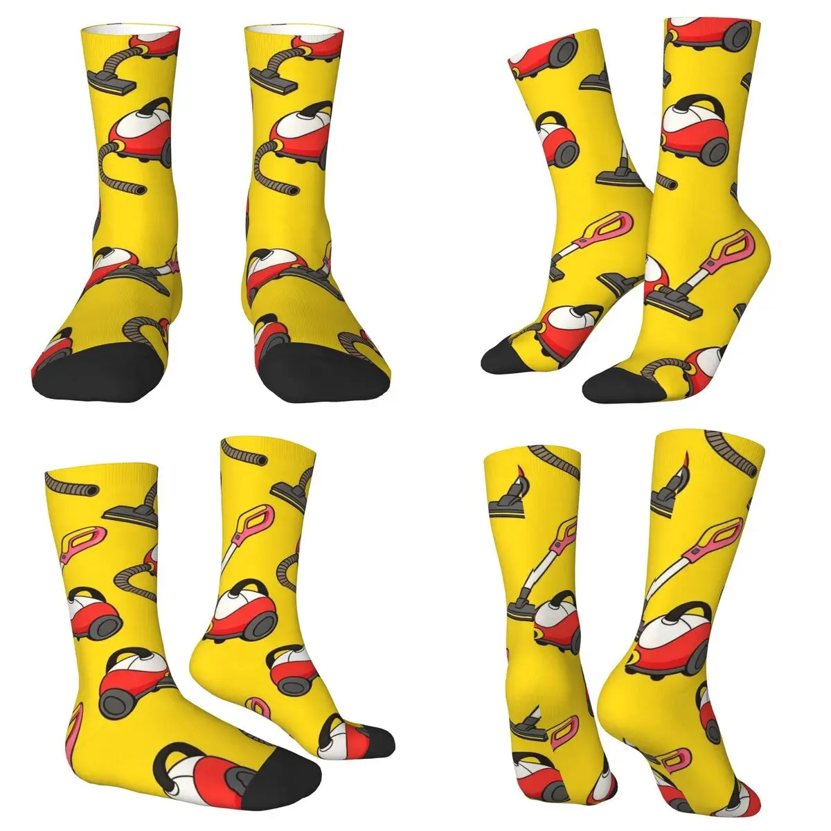 All Seasons Crew Stockings Cartoon Vacuum Cleaner Design Socks Funny Long Socks for Men Women Valentine's Day Gifts