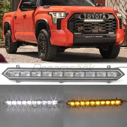 LED Front Bumper Grille Light Bar for Toyota Tundra TRD PRO XK70 2022 2023 2024 with Turn Signal Lamp Car DRL Driving Fog Lamp