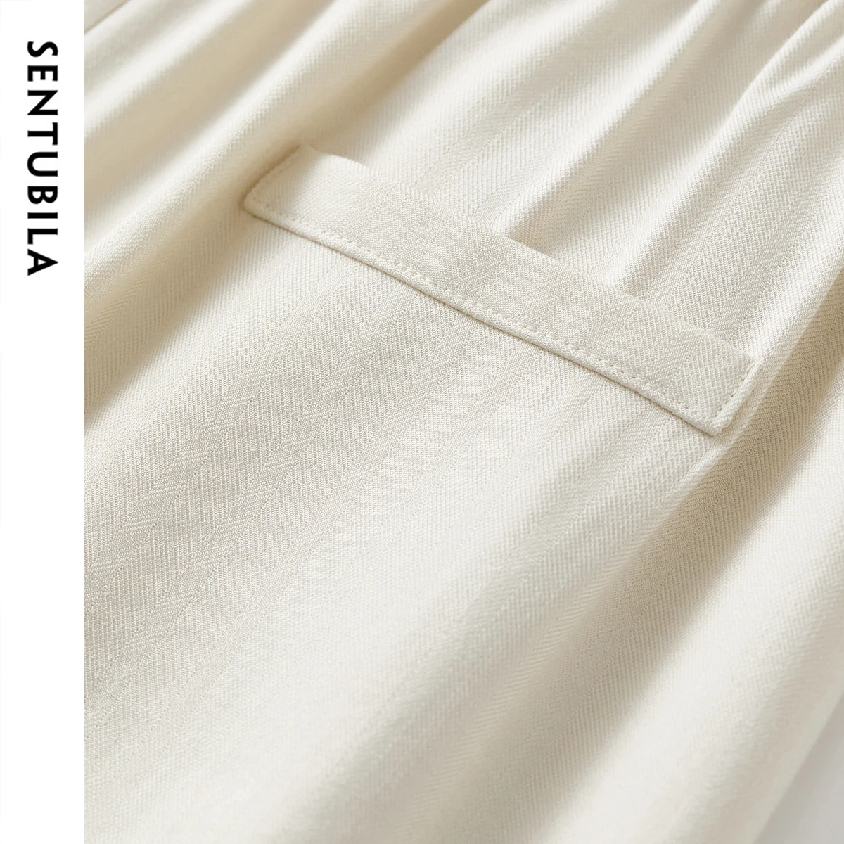 SENTUBILA Straight Linen Blend Women Pant 2025 Casual High-waist Solid Comfort Full-length Trousers Female Clothes 152K80122