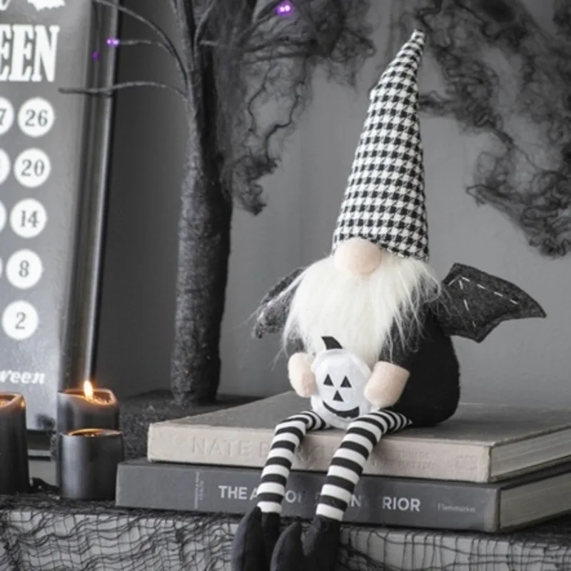 

Плюшевая кукла-гном на Хэллоуин с крыльями летучей мыши, украшение в виде тыквы, очаровательный причудливый дизайн. Отличное дополнение к любоему дома.
