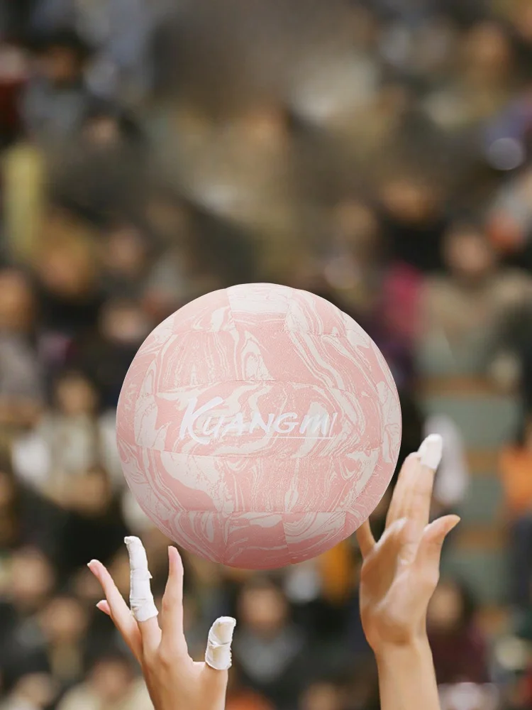ballon-de-volley-ball-en-cuir-souple-kuangmi-pour-la-competition-et-l'entrainement-cadeau-grave-pour-les-eleves-du-secondaire-ballon-de-volley-ball-rigide-rose