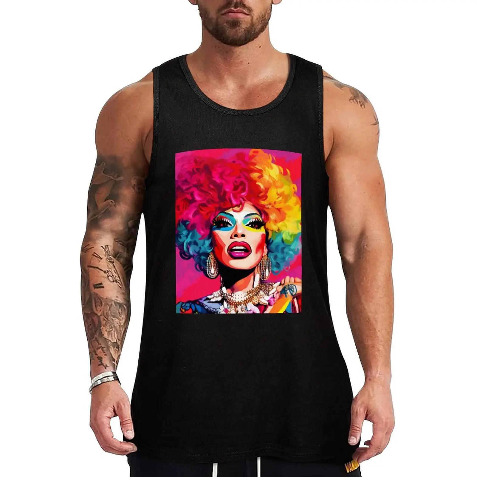 LGBTQIA+ Pride Month Drag Queen Tank Top Summer Beach Tank Top Casual Loose Sleeveless Shirt