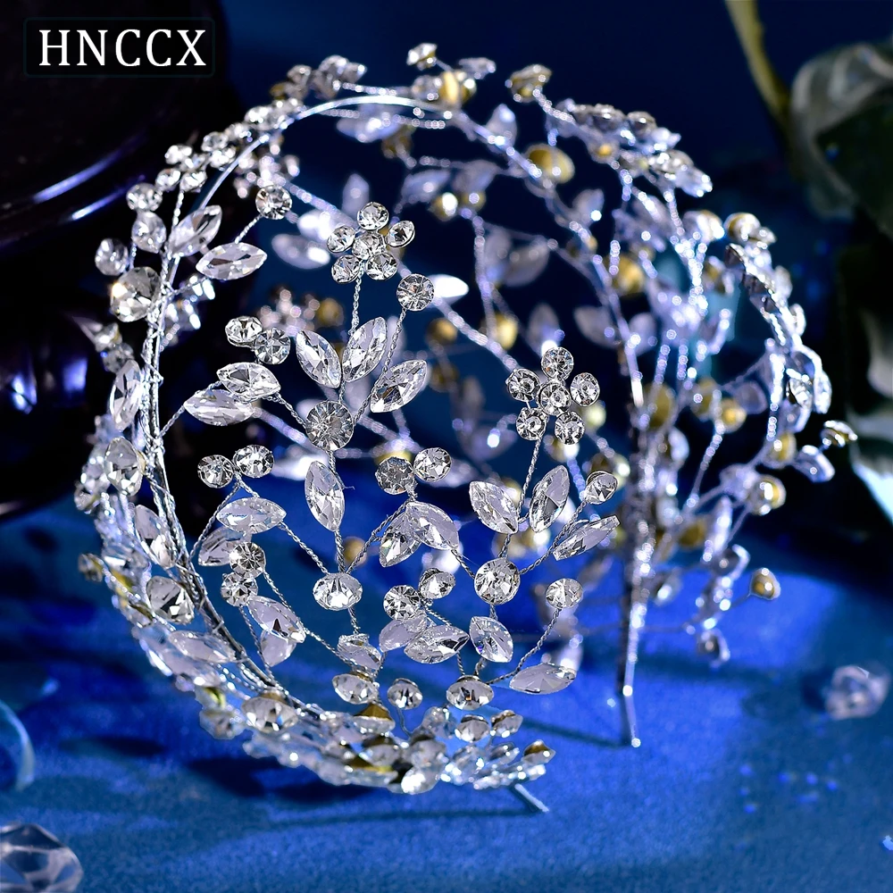 Hnccx cabeça de noiva argola luxuosa strass casamento bandana jóias de cabelo artesanal dama de honra festa headpieces acessórios cp794