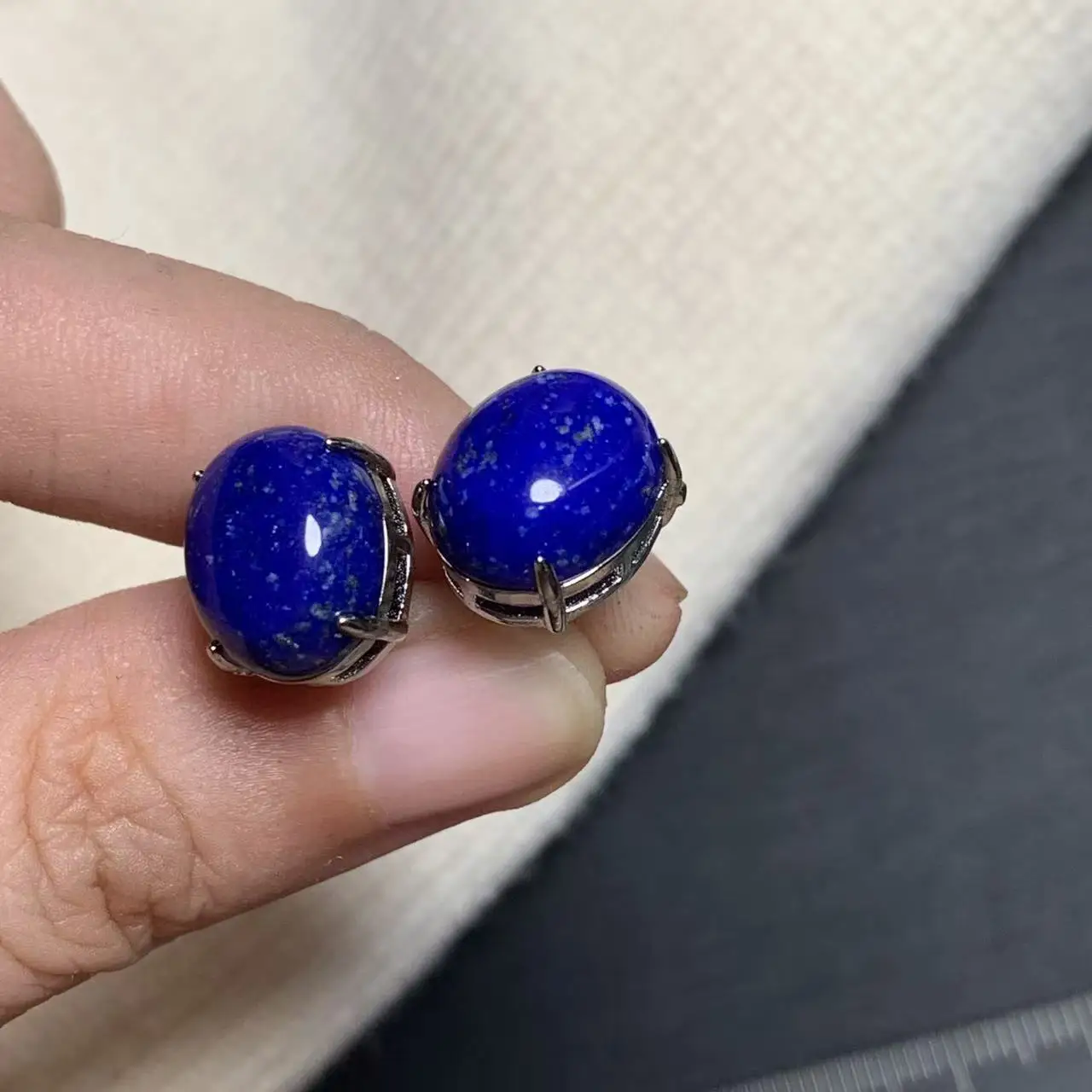 BIG STONE Natural lapis lazuli Stud Earrings For Women stainless steel Vintage Femme Gift Prevent Allergy Fine Jewelry