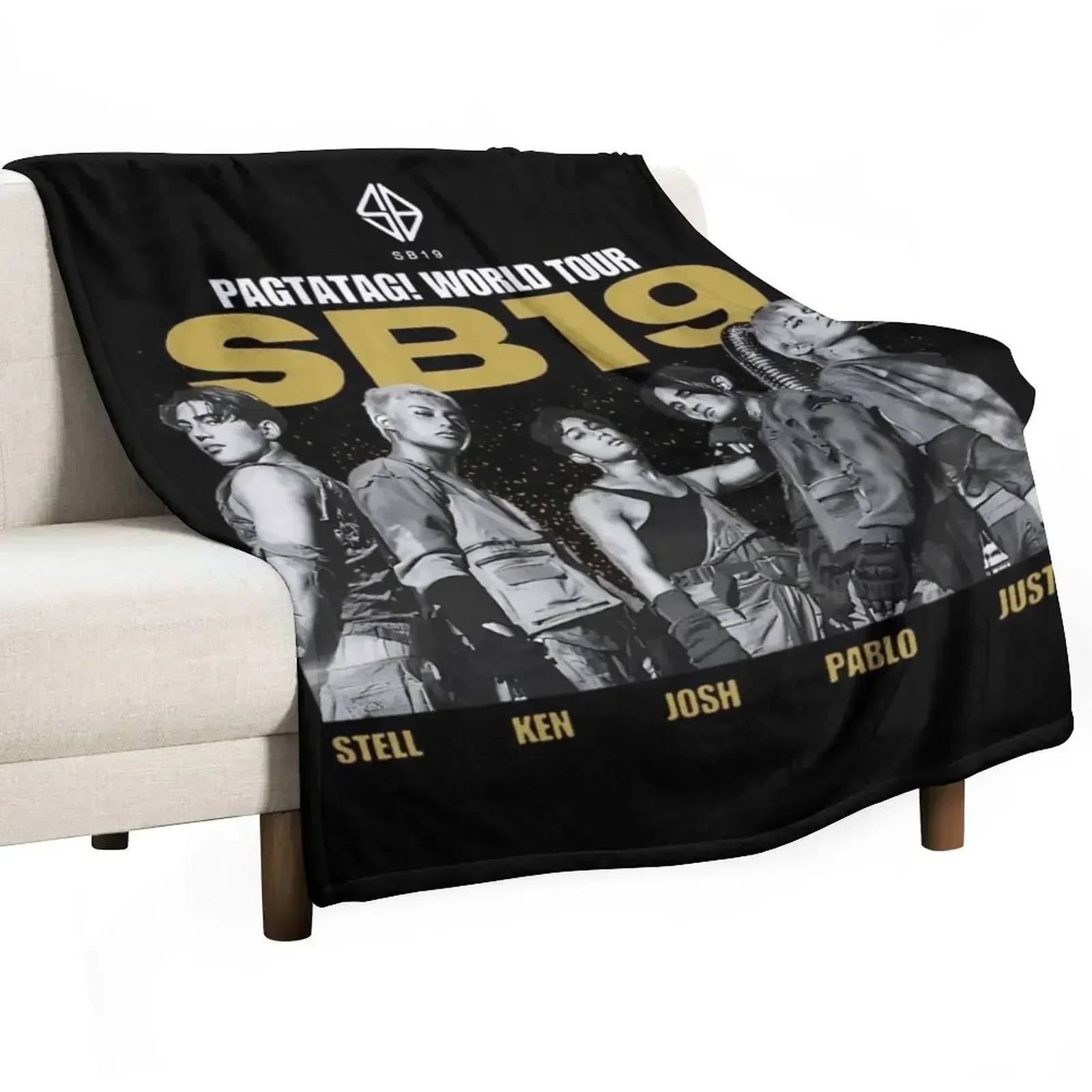 

SB19 World Tour Throw Blanket Compact Warm Blanket for Car Road Trip