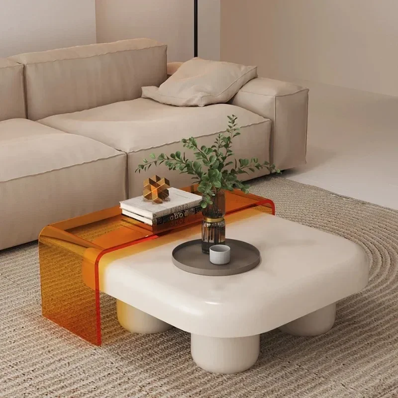 

Coffee Tables Luxury Design Furniture for Living Room Rectangular Mesa De European Nordic Unique White Style Centro Side Sala