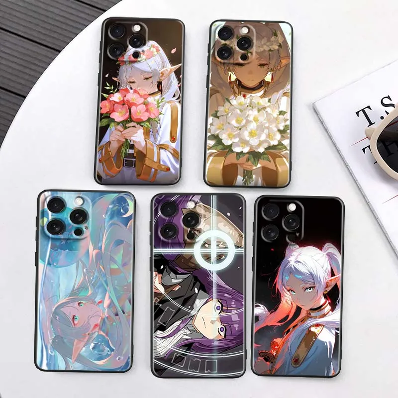 

Frieren Beyond Journeys End Phone Case For Apple iPhone 17 16 16E 15 14 13 12 11 Air Pro Max Plus Black Soft Silicone Cover