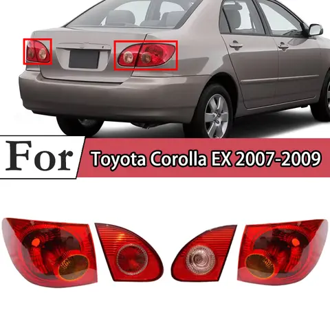 Dla Toyota Corolla EX 2007 2008 2009 tylne światło tylne światło wewnątrz zewnątrz tylne światło hamowania bez żarówki