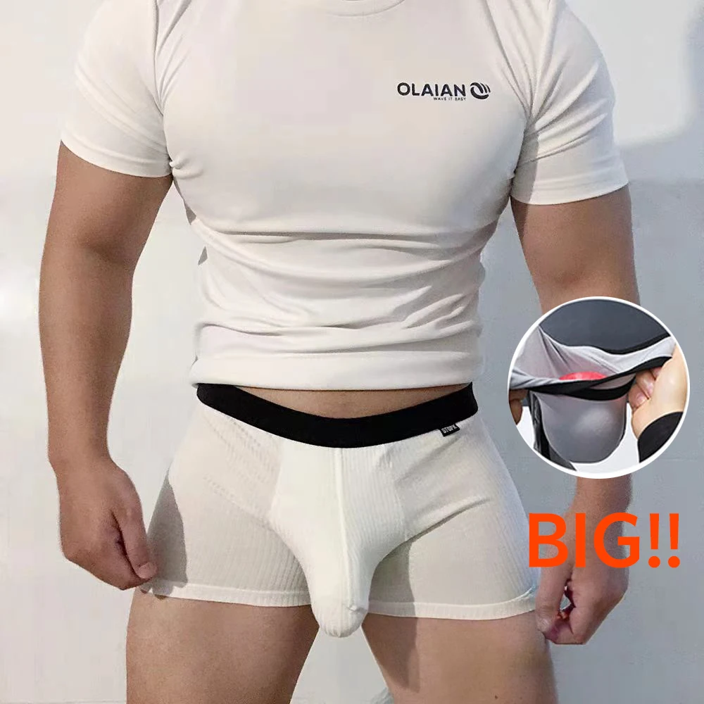 Fat Men's Large Bag Stretch Underwear Large Boxers Sexy Panties Cotton Boxer Bulge Pouch Erotic Underpants Breathable Panties