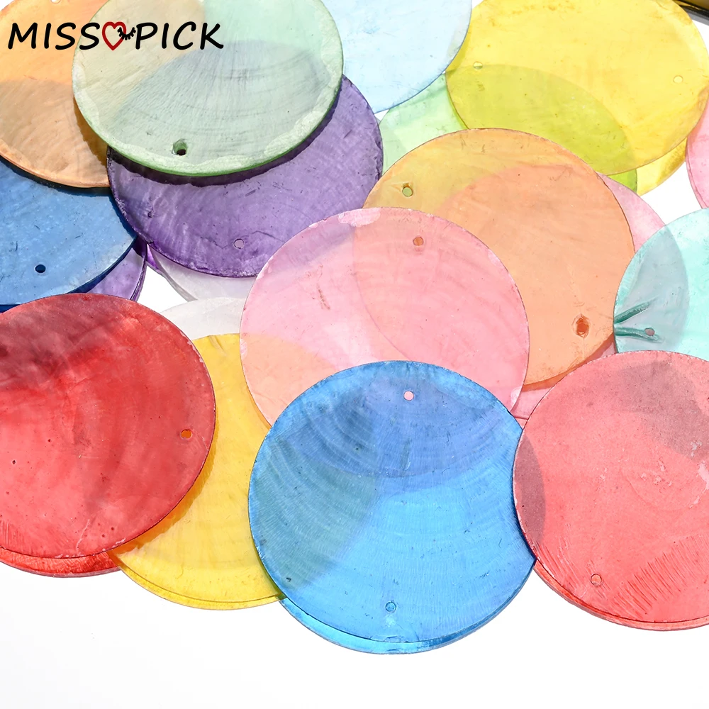 Adornos de cuentas de concha, Material artesanal de 5cm para fabricación de joyería, lámparas para el hogar, accesorios colgantes de carillón de viento, suministros para pendientes artesanales, 10 Uds.