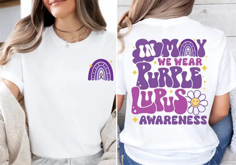 In May We Wear Purple Shirt, Lupus Awareness Sweater, Purple Ribbon, Lupus Support T-Shirt, Lupus Awareness Month Tee