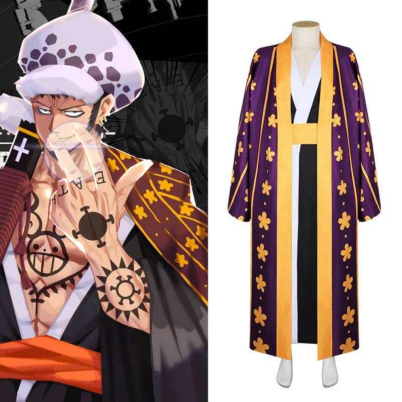 

Cosplay Costume Of Trafalgar Law From , Japanese Yukata And Kimono Set.