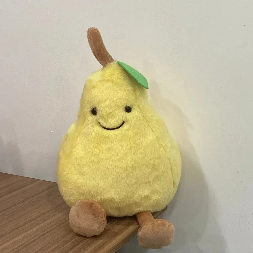 23CM High Appearance Level Super Soft Fruit Pear Plush Toy Cute Green Yellow Kawaii Doll For Children's Birthday Christmas Gift