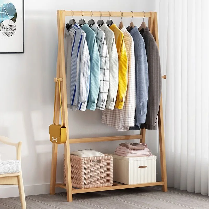 Durable Entryway Bedroom Bamboo Garment Coat Rack for Hanging Clothes Coat Rack