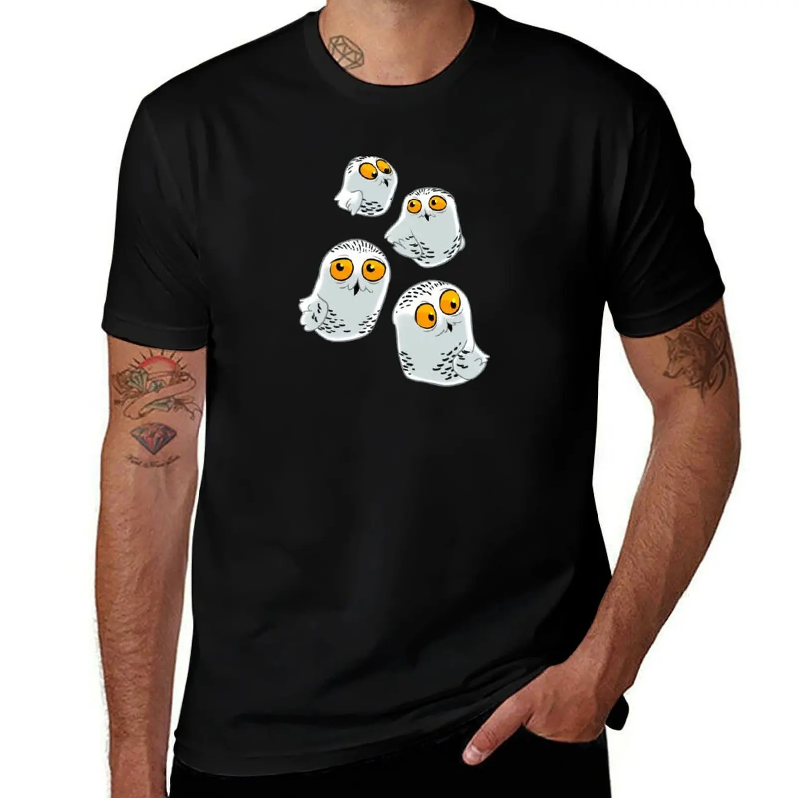 

Snowy Owls pattern (Bubo scandiacus) T-Shirt man t shirts high quality luxury brand man t shirt graphic T-Shirt
