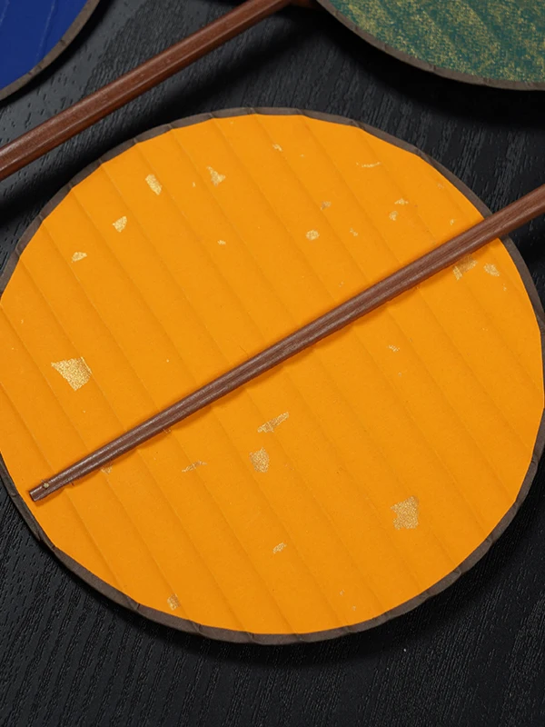 Double-Sided Calliaphy Fan Traditional Chinese round Paper Fan Wooden Frame Retro Sle Creative Cultural Product Chopsti... view 4