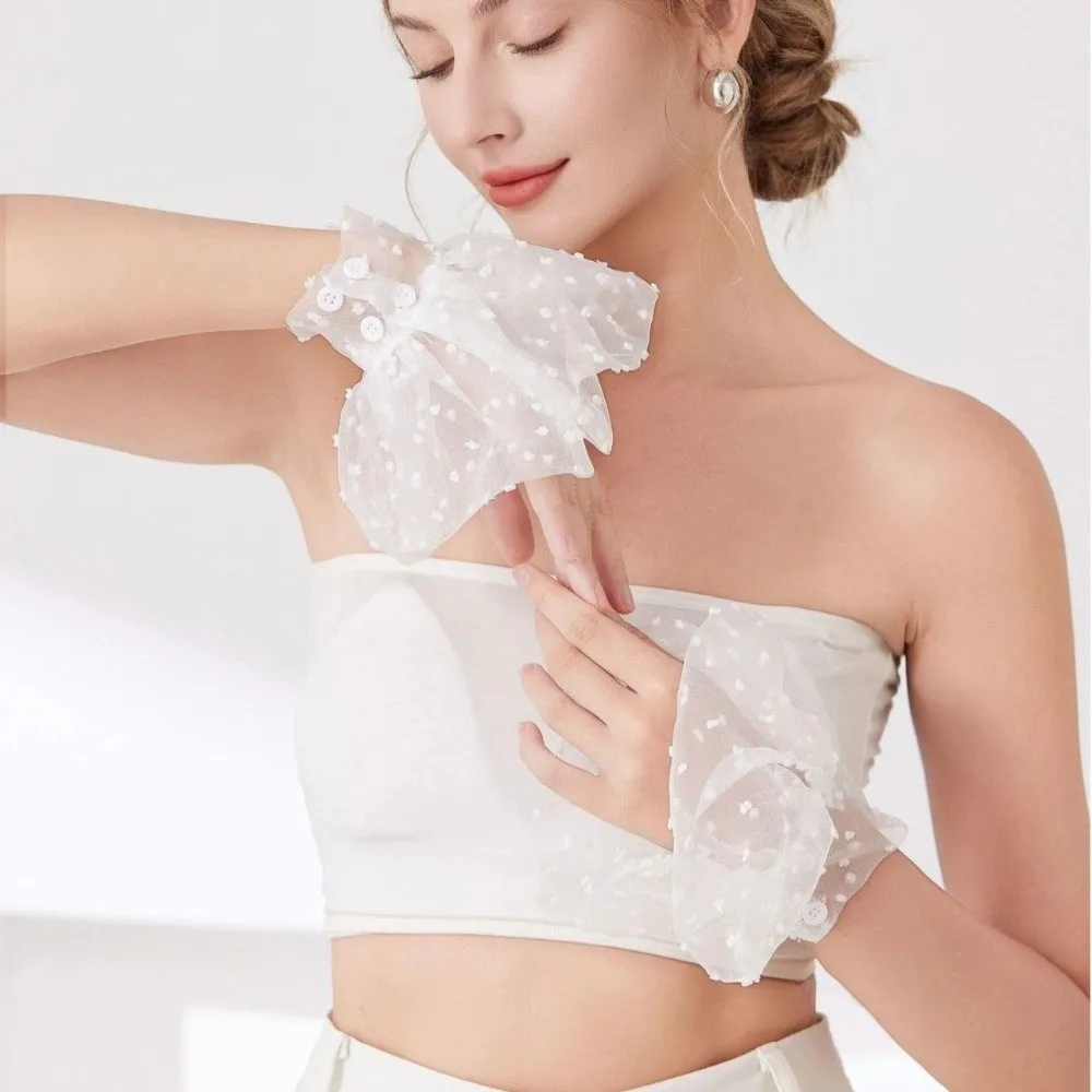 

Elegant Lace Lace Cuffs Thin Removeable Sweater Cuff Decorative Hand Sleeves Women