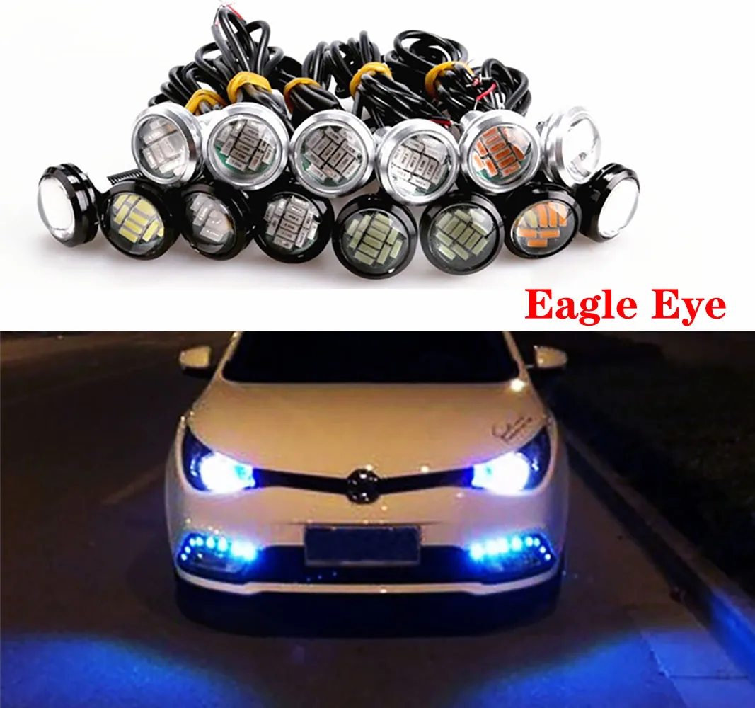 

10 Pcs 23mm Eagle Eye 4014 12SMD 12V Car Fog DRL Bulb Auto Reverse Backup Parking Signal Lamp