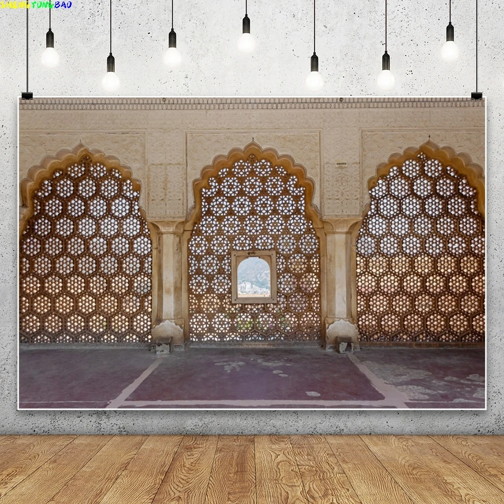 Vintage Medieval Palace Photography Backdrop Moroccan Mosque Temple Architecture Arabic Cultural Religious Travel Background