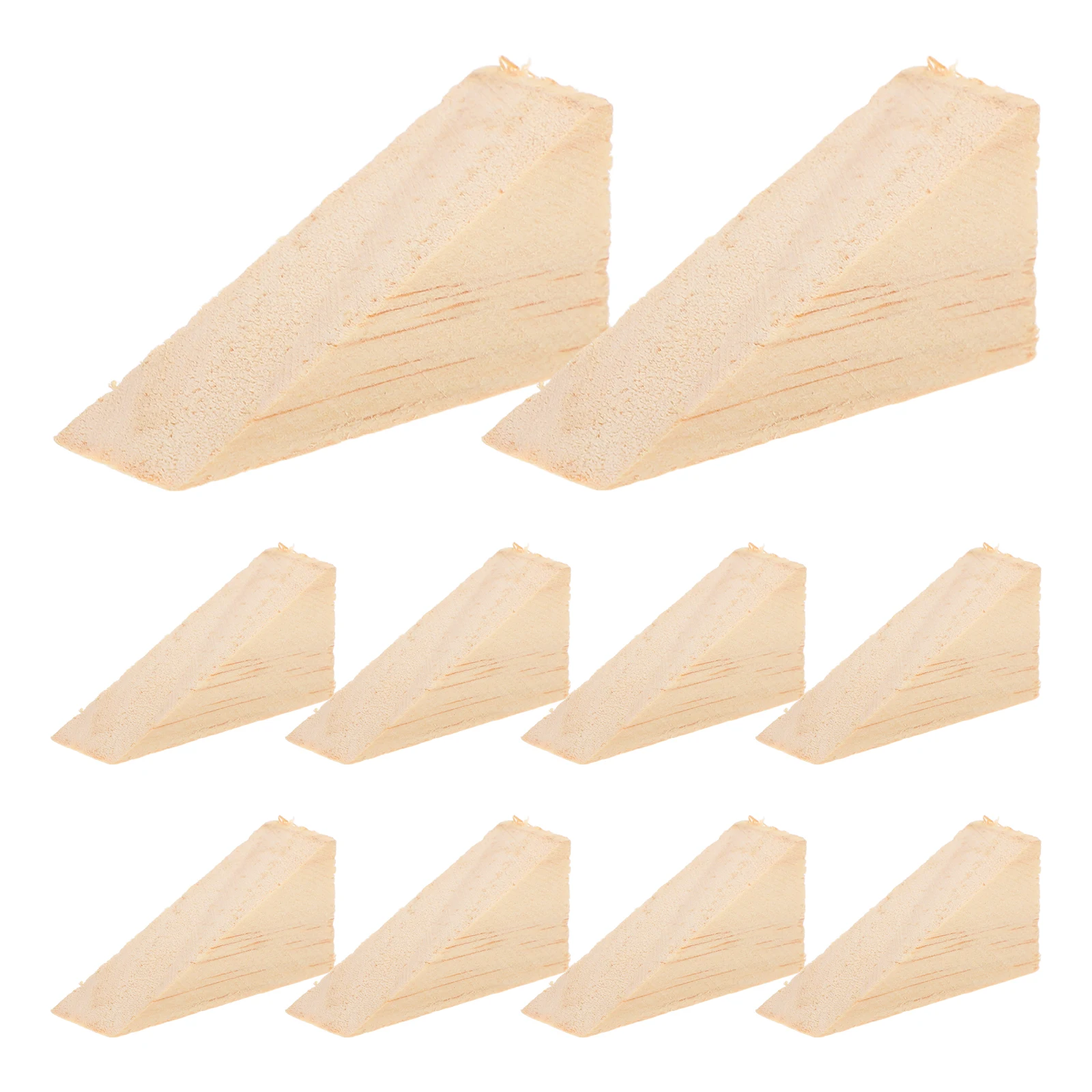 10pcs Wooden Stopper Wedges Solid Wood Anti-Slip Heavy Door Stoppers 6X2X3Cm For Tile Concrete Carpet Floor Block Non-