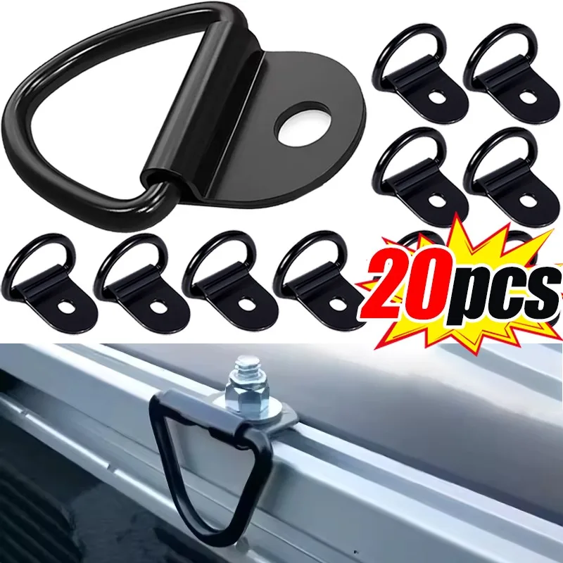 20/10Pcs D Ring Tie Down Anchors Ring Pull Hook Stainless Steel Lashing Ring Load Fit for Car Boat Cargo Trailer Vehicles RV Van