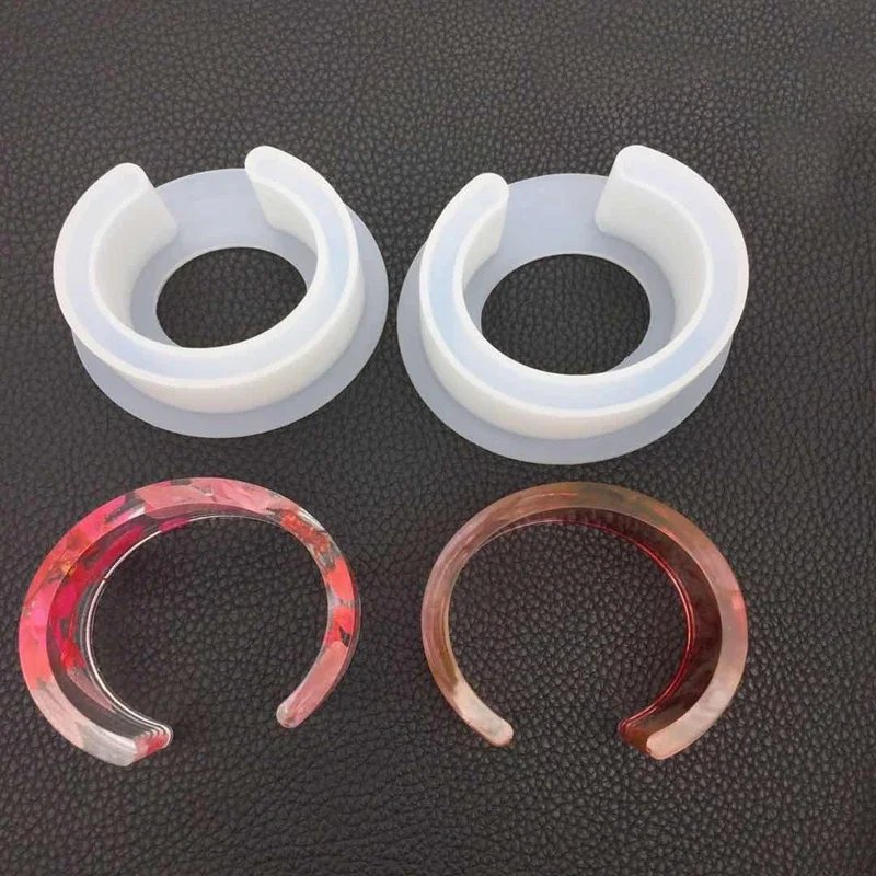New 1PCS Button Craft DIY Transparent UV Round Oval  Width Bracelet Resin Liquid Silicone Combination Molds for Making Jewelry