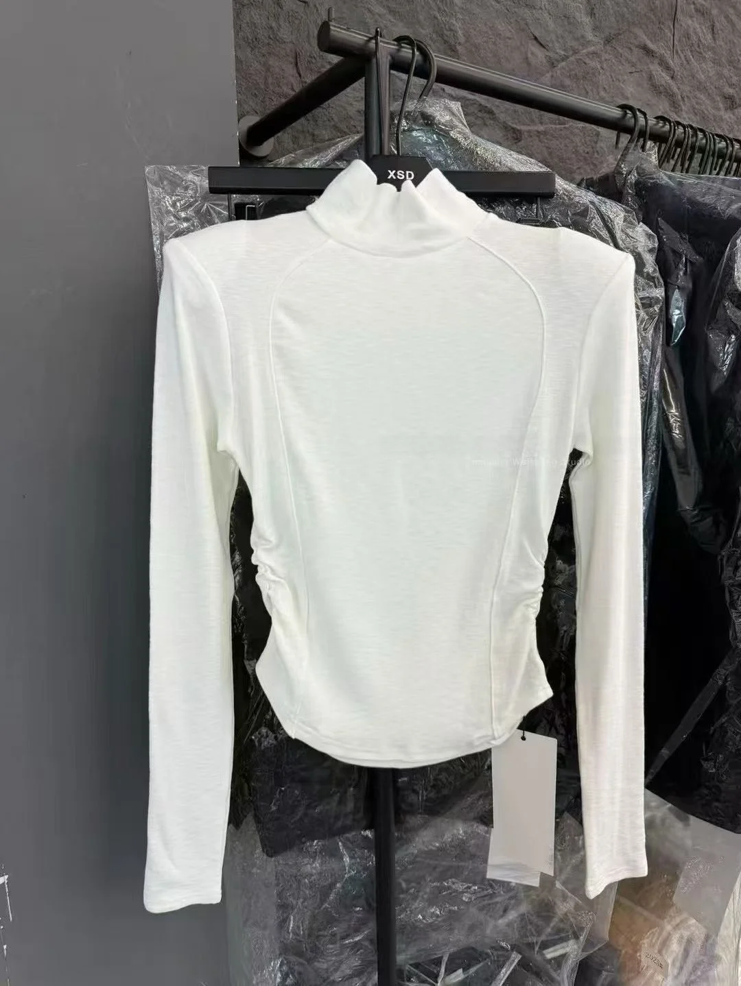 

Корейская футболка Sle Fce Lined Long Sve, женская облегающая внутренняя одежда, накладка на молнии, мягкий, удобный хлопок, с...