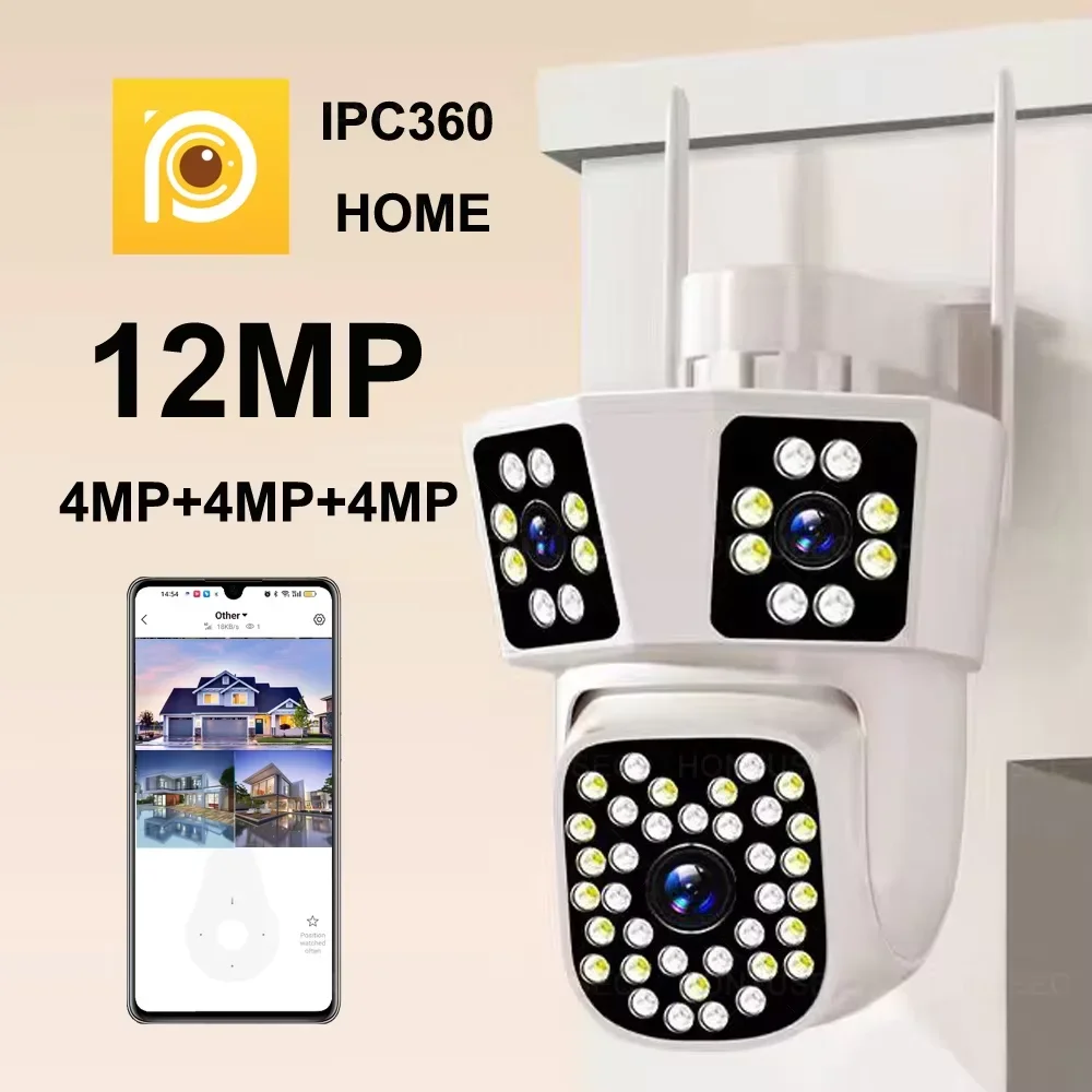 camera de vigilancia ipc360 home 6k 12mp wifi ptz com tres lentes audio bidirecional rastreamento automatico cor visao noturna camera de seguranca ip66 01