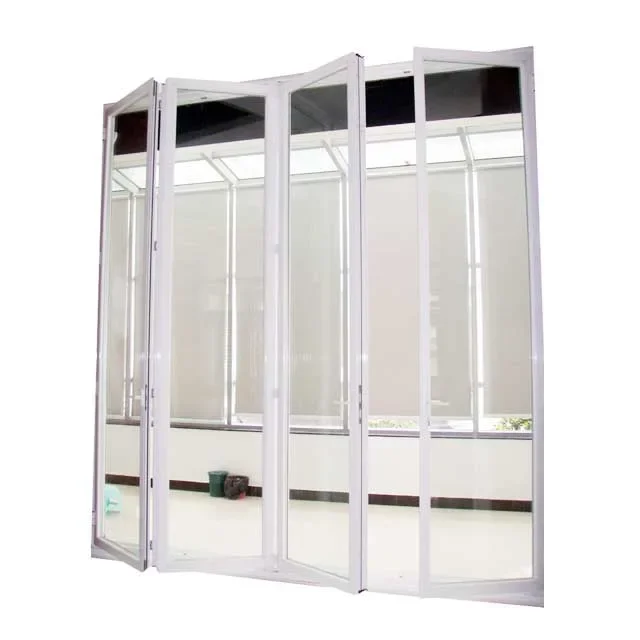 Aluminum Bifold Folding Glass Windows Aluminum Folding Screen Door Construction Detachable Materials Commercial Use