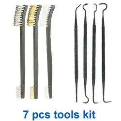 Multipurpose Car Detailing Cleaning Tool Kit Accessories Pipe Wire Brushes 4 Nylon Picks Pick and 3 Double-headed Brushes Tools