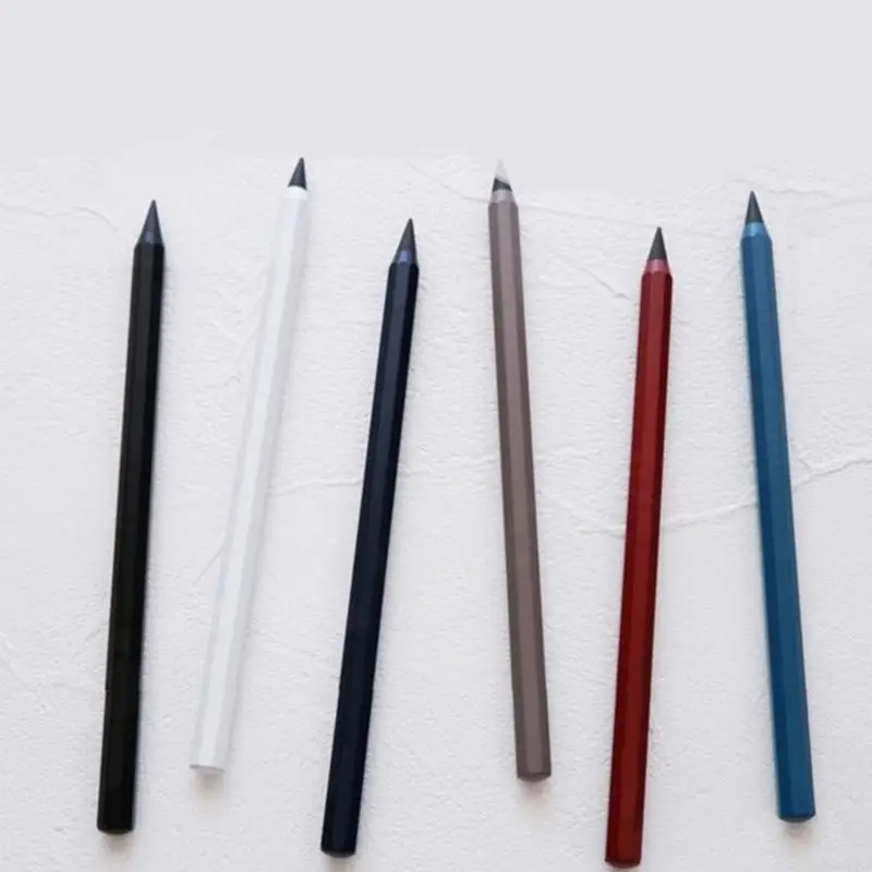Y3NC 6Pcs/Pack Metal Pencil Erasable Everlasting Pen Inkless Pencil