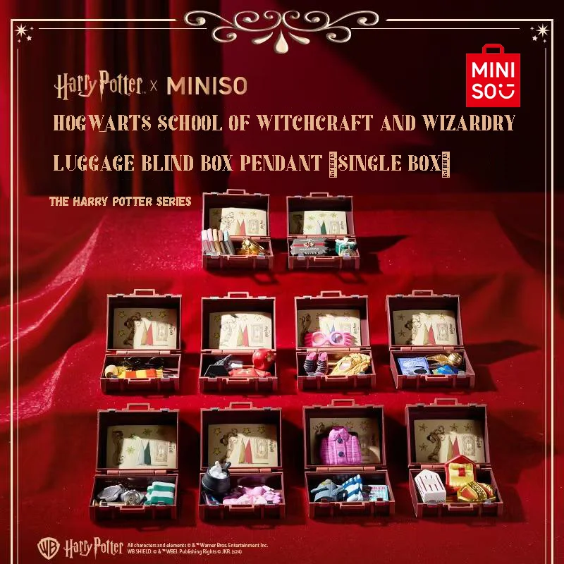 Genuine Miniso Harry Potter Series Hogwarts School of Witchcraft and Wizardry Luggage Blind Box Pendant Mystery Box Gift