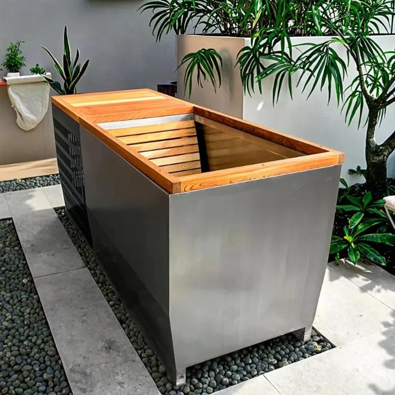 

Modern Design Stainless Steel Ice Bath Tub for Indoor Use 2HP Chiller Ozone Filter Commercial Gym 1-2 Person