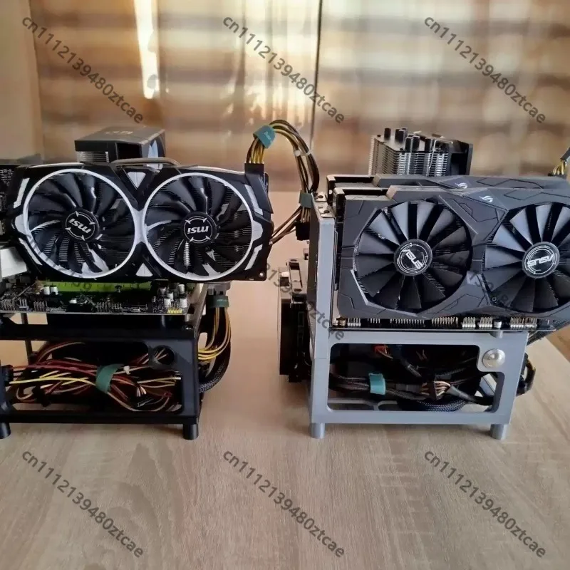 Beginner Friendly Open Frame Gaming Bracket, Universal MATX ITX X99 Mounting Rack With GPU HDD Installation Positions