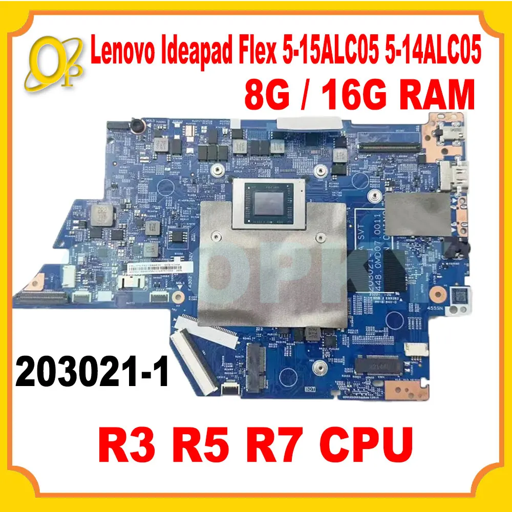 

203021-1 motherboard for Lenovo Ideapad Flex 5-15ALC05 5-14ALC05 laptop motherboard R3 R5 R7 CPU 8G 16G RAM DDR4 100% tested