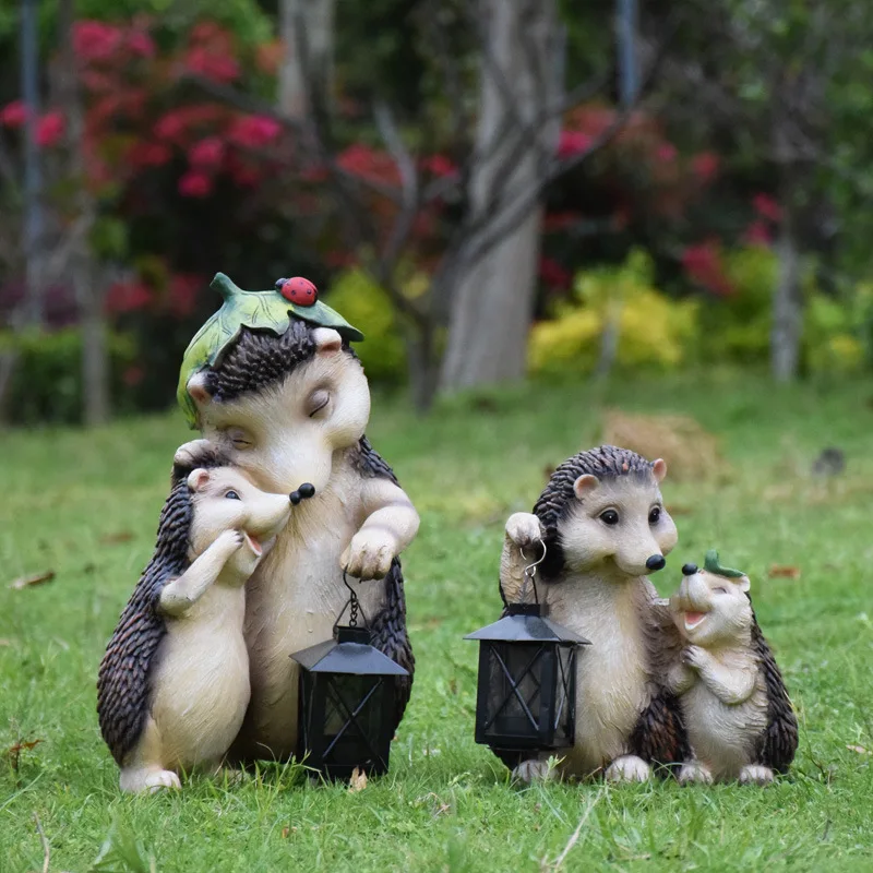 Cross-border simulation hedgehog animal ornament resin handicraft outdoor garden courtyard decoration garden landscape sculpture