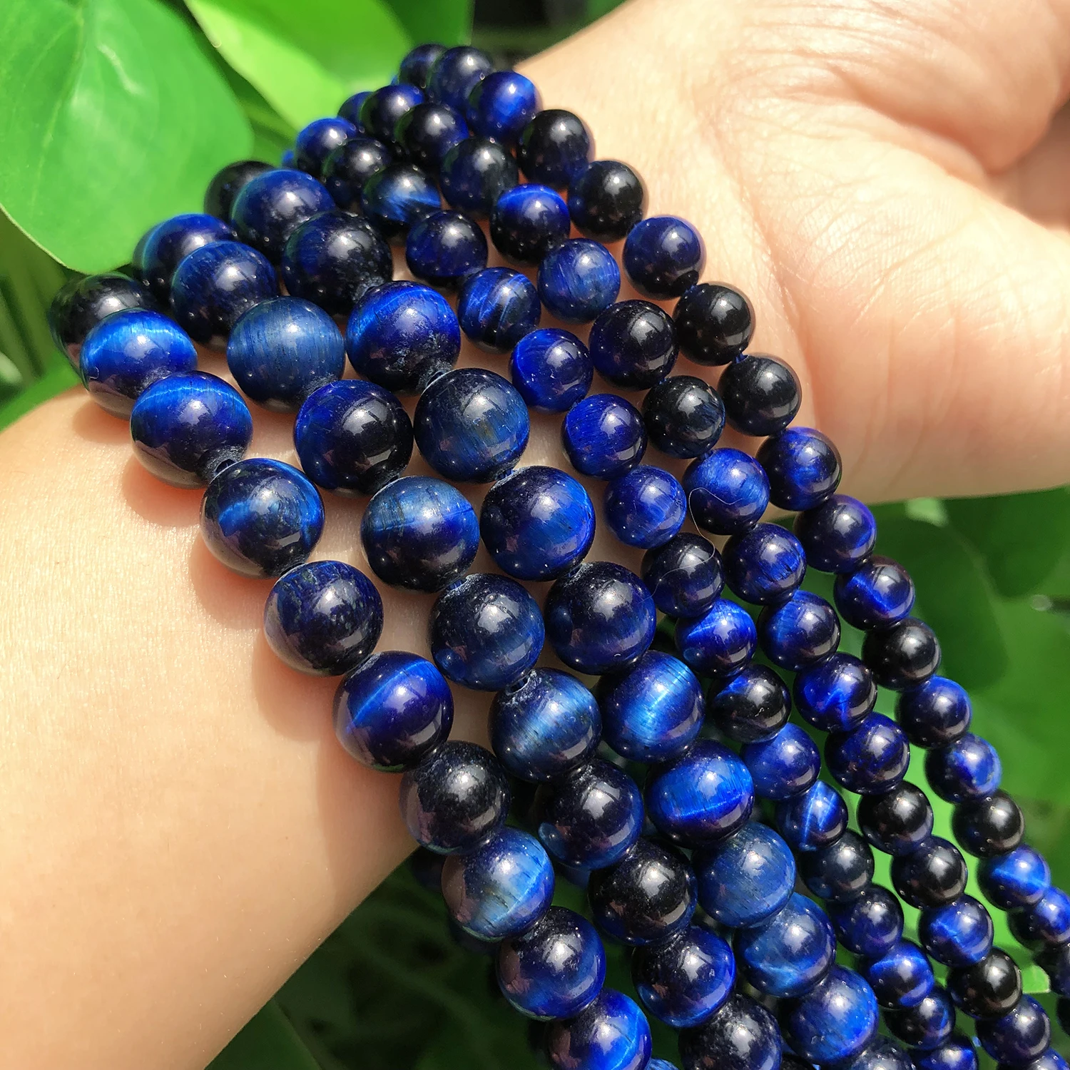 A++ Natural Stone Beads Blue Tiger Eye Round Beads For Jewelry Making 4 6 8 10 12mm DIY Bracelet Necklace Accessories 15\'\'