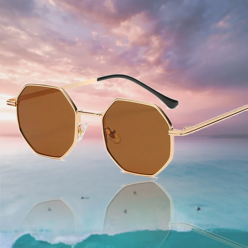 Fashion Retro Sunglasses Classic Metal Polygonal Sunglasses Sunglasses Octagon Glasses image 4