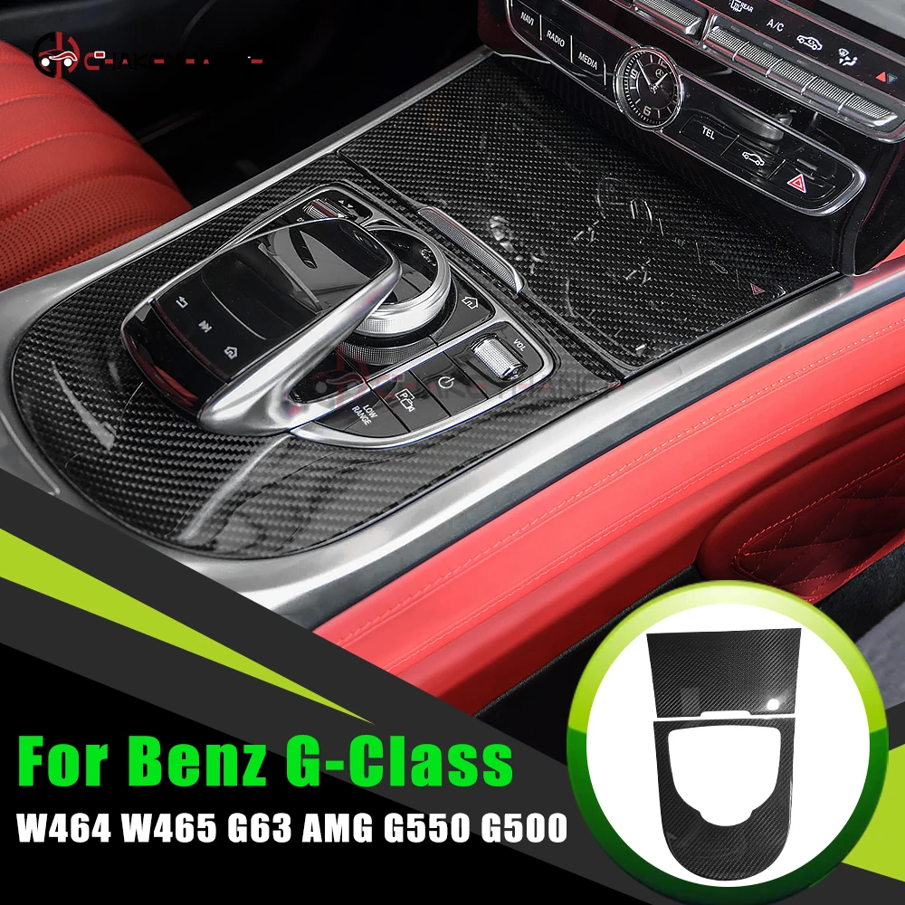 

Carbon Fiber Car Central Control Gear Shift Knob Panel Decoration Cover Accessories for 2019-2025 Benz G-Class W464 G63 G500