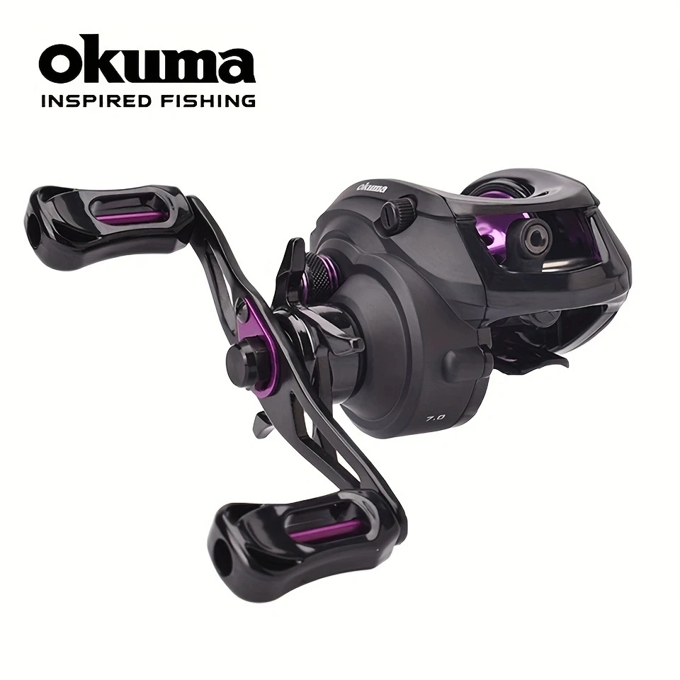 OKUMA Fishing Reel SWALLOW Low Profile Baitcast Reel 9+1BB casting reel 7.6KG Power 205g Corrosion Resistant Graphite Frame