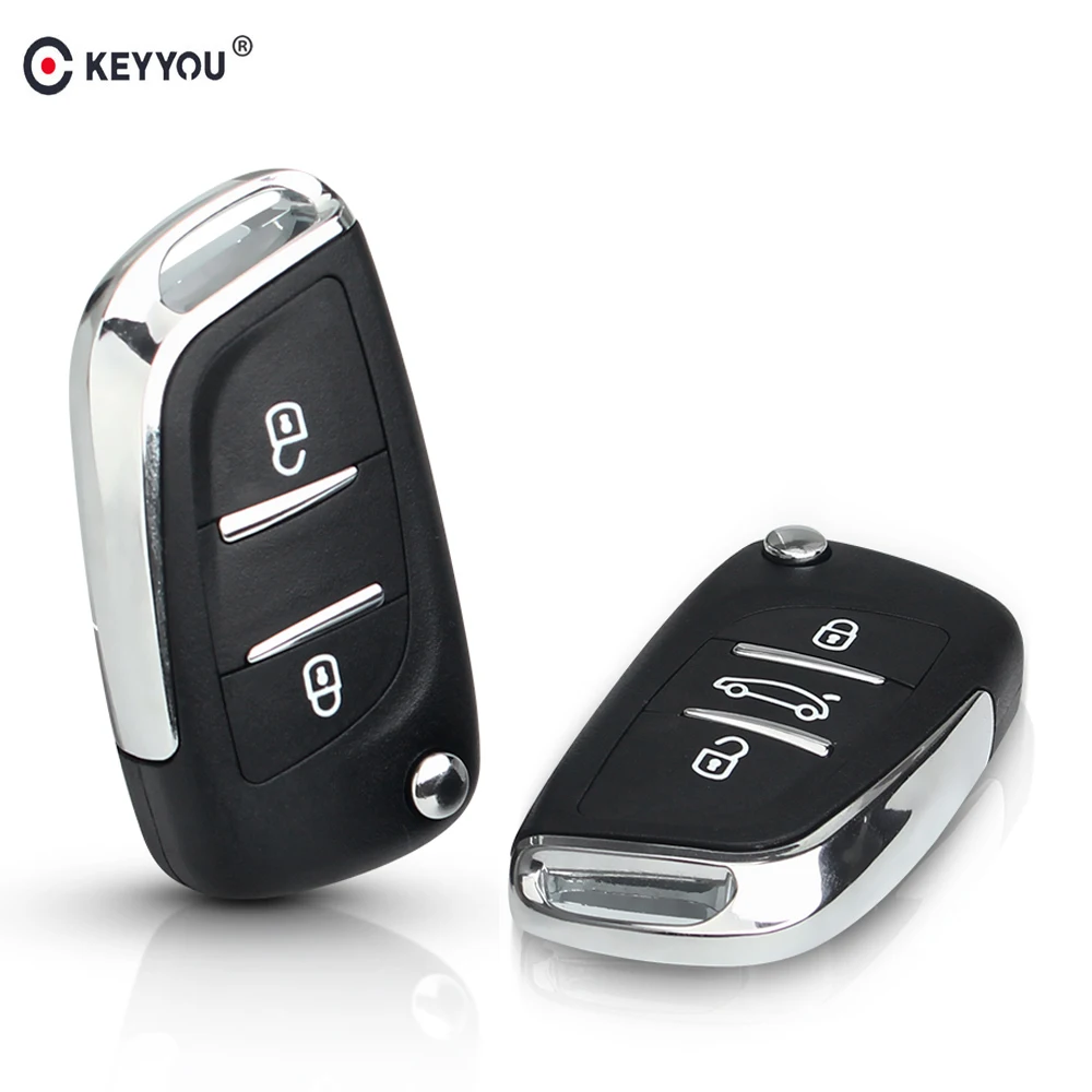 KEYYOU-Caso remoto modificado da chave do carro, botão 2 ou 3, ajuste para Peugeot 307, 408, 308, 4007, 3008, Citroen C2, C3, C4, C5, C6, Picasso,