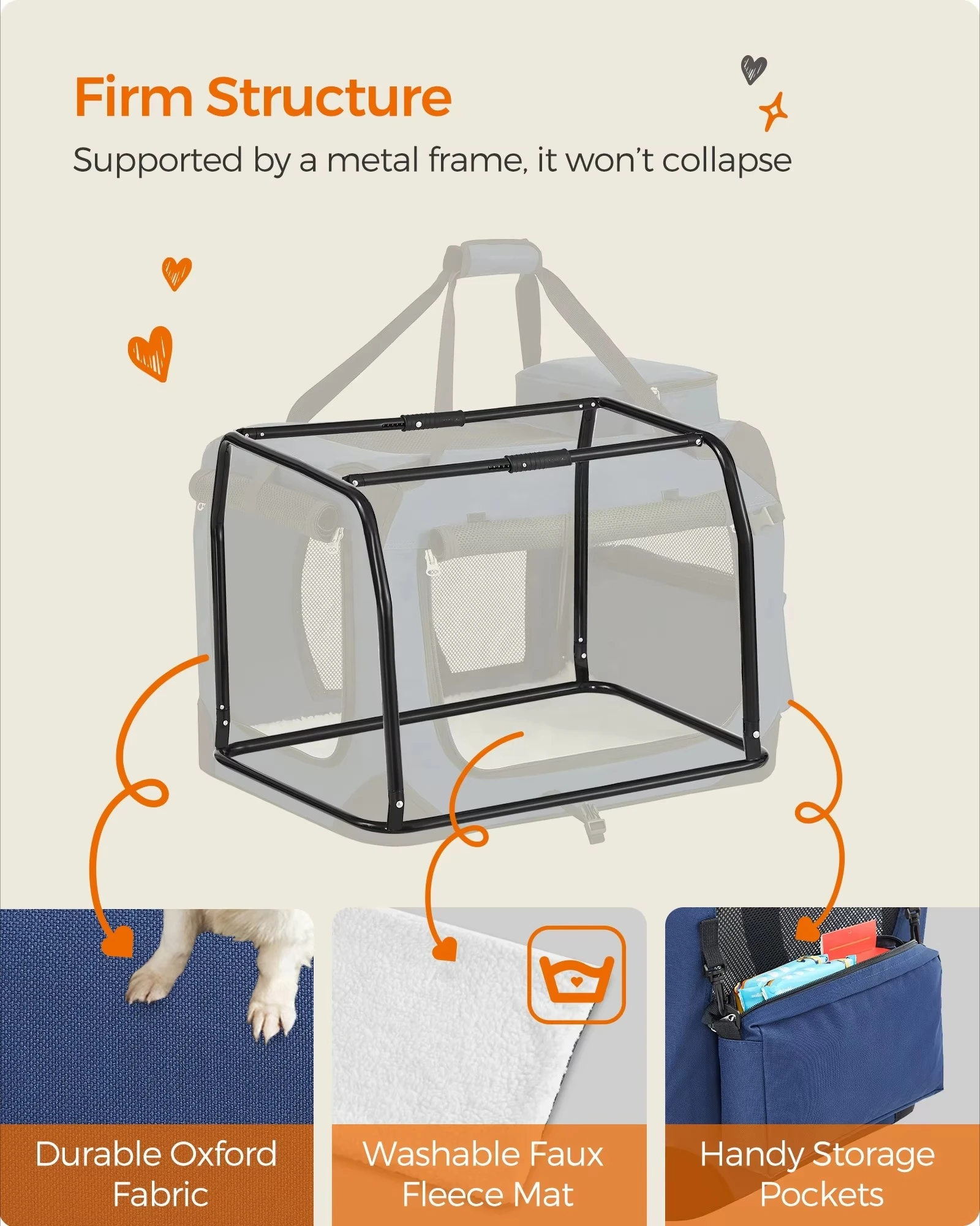 Foldable Portable Pet Tote Bag Dog Cat Transport Travel Bag Strap