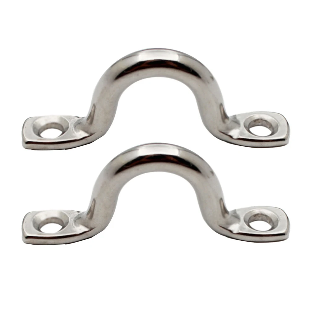 

10 Pcs Yacht Bow Handle Bimini Pad Staple Ring Hook Trolling Plate Eye Loop Boat