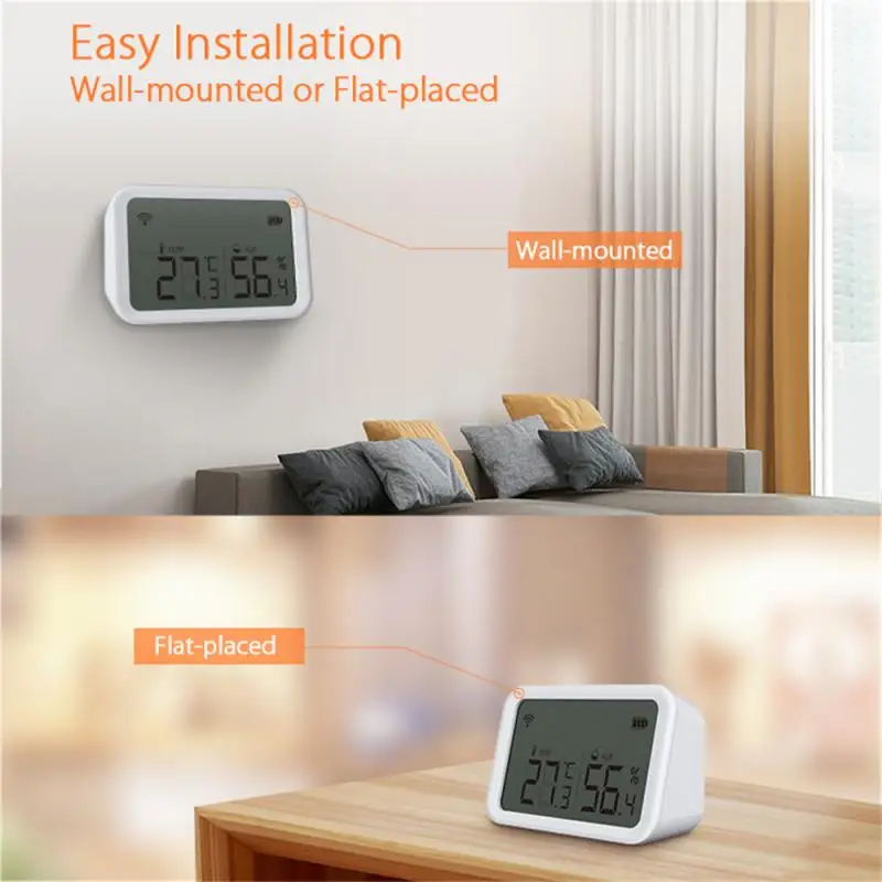 Tuya HomeKit ZigBee Temperature And Humidity Sensor With LCD Screen Hygrometer Thermometers Works With Alexa Google Smart Home