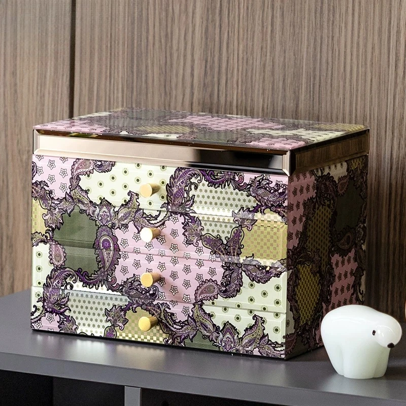 Jewelry storage box High-end exquisite European necklace, ring, earrings,