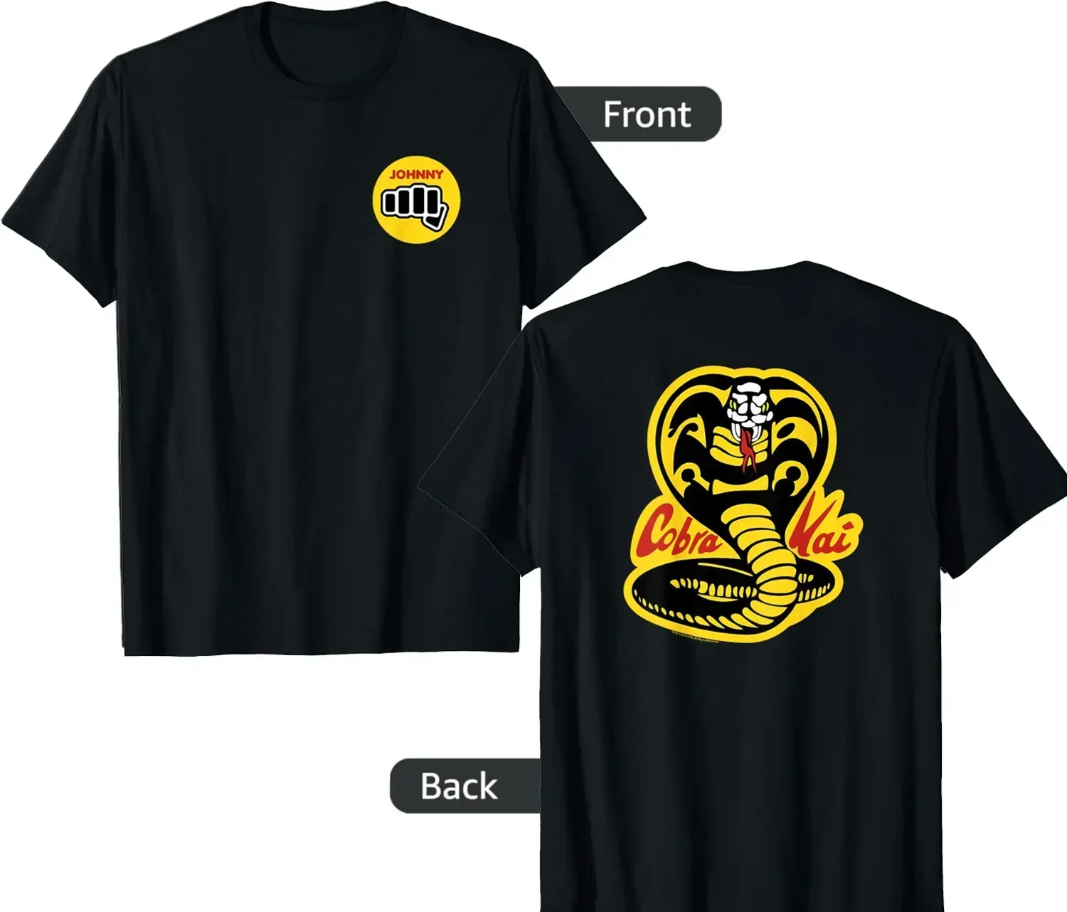 

Men's T Shirt Funny Cobra Kai Yellow Fist T-Shirt Cotton Retro Classic Street Fashion Shirt Short Sleeve Design Graphic T Shirts