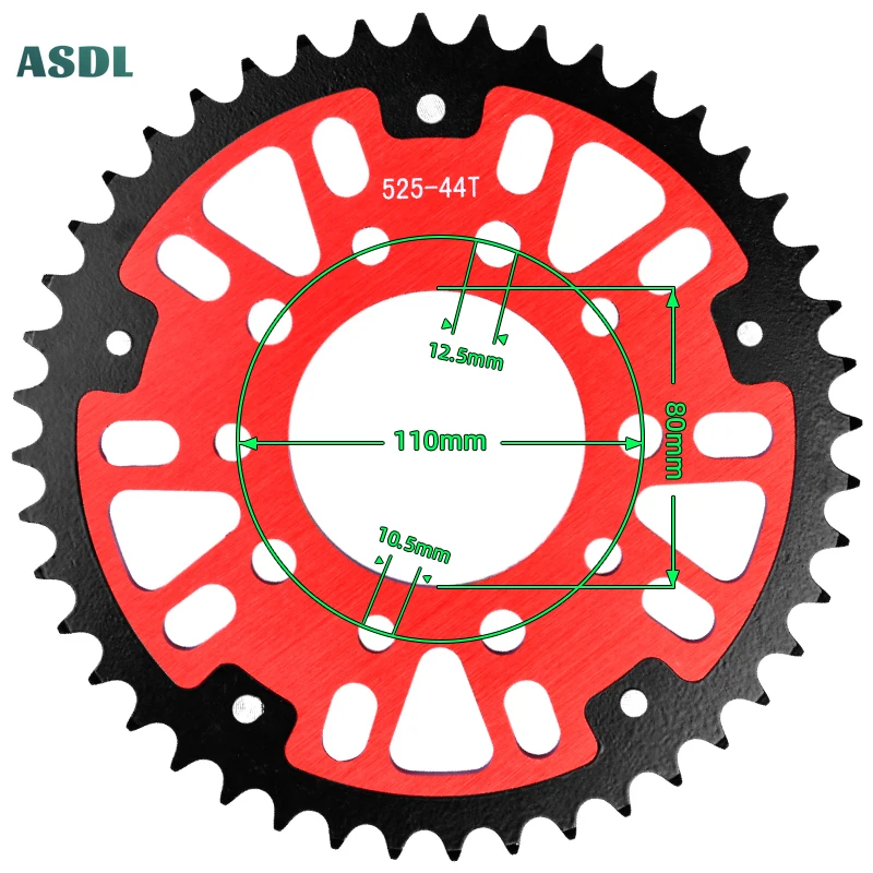 

Motorcycle Steel Aluminum Composite Rear Sprocket 44T For HONDA CB400 CB 400 VTEC CBR400 VLX400 VRX400 VLX600 VT600 1988-2016